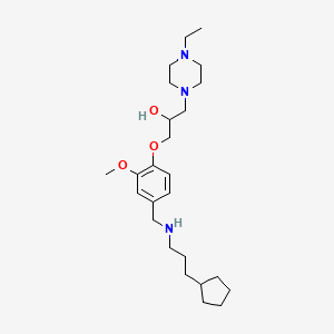 molecular formula C25H43N3O3 B3811556 1-(4-{[(3-cyclopentylpropyl)amino]methyl}-2-methoxyphenoxy)-3-(4-ethyl-1-piperazinyl)-2-propanol 