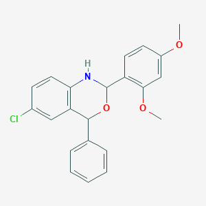 molecular formula C22H20ClNO3 B381159 6-chloro-2-(2,4-dimethoxyphenyl)-4-phenyl-1,4-dihydro-2H-3,1-benzoxazine 