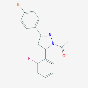 1-[5-(4-Bromophenyl)-3-(2-fluorophenyl)-3,4-dihydropyrazol-2-yl]ethanone