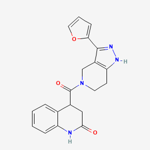 4-{[3-(2-furyl)-1,4,6,7-tetrahydro-5H-pyrazolo[4,3-c]pyridin-5-yl]carbonyl}-3,4-dihydroquinolin-2(1H)-one