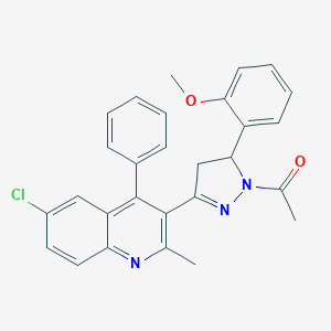 1-[5-(6-Chloro-2-methyl-4-phenylquinolin-3-yl)-3-(2-methoxyphenyl)-3,4-dihydropyrazol-2-yl]ethanone