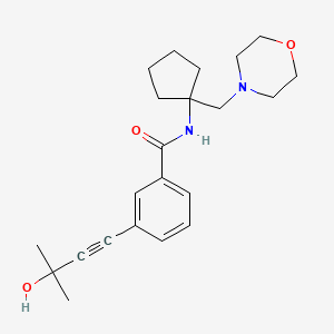 molecular formula C22H30N2O3 B3811639 3-(3-hydroxy-3-methylbut-1-yn-1-yl)-N-[1-(morpholin-4-ylmethyl)cyclopentyl]benzamide 