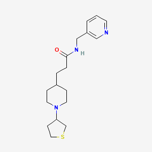 molecular formula C18H27N3OS B3811661 N-(3-pyridinylmethyl)-3-[1-(tetrahydro-3-thienyl)-4-piperidinyl]propanamide 