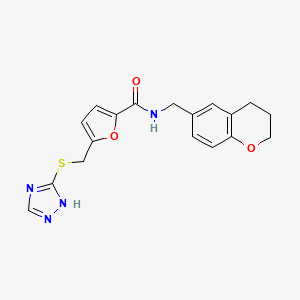 molecular formula C18H18N4O3S B3811664 N-(3,4-dihydro-2H-chromen-6-ylmethyl)-5-[(4H-1,2,4-triazol-3-ylthio)methyl]-2-furamide 