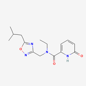 molecular formula C15H20N4O3 B3811687 N-ethyl-N-[(5-isobutyl-1,2,4-oxadiazol-3-yl)methyl]-6-oxo-1,6-dihydropyridine-2-carboxamide 