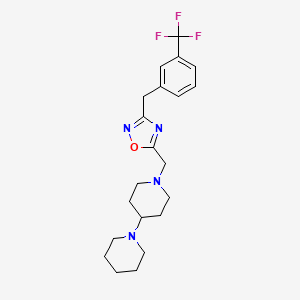 molecular formula C21H27F3N4O B3811699 1'-({3-[3-(trifluoromethyl)benzyl]-1,2,4-oxadiazol-5-yl}methyl)-1,4'-bipiperidine 