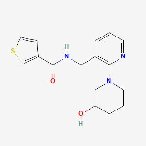 molecular formula C16H19N3O2S B3811712 N-{[2-(3-hydroxy-1-piperidinyl)-3-pyridinyl]methyl}-3-thiophenecarboxamide 