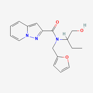 molecular formula C17H19N3O3 B3811719 N-(2-furylmethyl)-N-[1-(hydroxymethyl)propyl]pyrazolo[1,5-a]pyridine-2-carboxamide 