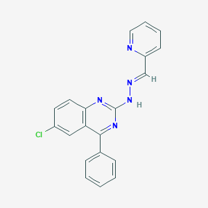 molecular formula C20H14ClN5 B381172 2-Pyridinecarbaldehyde (6-chloro-4-phenyl-2-quinazolinyl)hydrazone 
