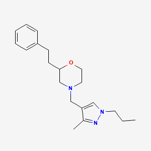 molecular formula C20H29N3O B3811722 4-[(3-methyl-1-propyl-1H-pyrazol-4-yl)methyl]-2-(2-phenylethyl)morpholine 