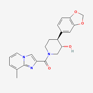 molecular formula C21H21N3O4 B3811726 (3S*,4S*)-4-(1,3-benzodioxol-5-yl)-1-[(8-methylimidazo[1,2-a]pyridin-2-yl)carbonyl]piperidin-3-ol 