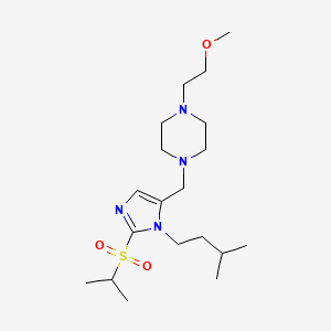 molecular formula C19H36N4O3S B3811727 1-{[2-(isopropylsulfonyl)-1-(3-methylbutyl)-1H-imidazol-5-yl]methyl}-4-(2-methoxyethyl)piperazine 