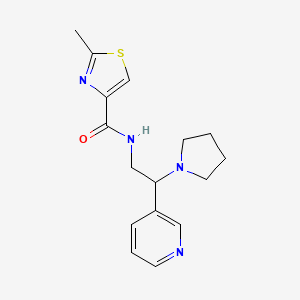 2-methyl-N-(2-pyridin-3-yl-2-pyrrolidin-1-ylethyl)-1,3-thiazole-4-carboxamide