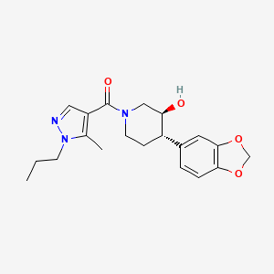 molecular formula C20H25N3O4 B3811742 (3S*,4S*)-4-(1,3-benzodioxol-5-yl)-1-[(5-methyl-1-propyl-1H-pyrazol-4-yl)carbonyl]piperidin-3-ol 