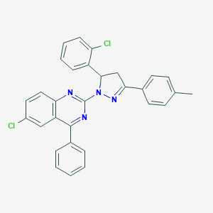 molecular formula C30H22Cl2N4 B381175 6-chloro-2-[5-(2-chlorophenyl)-3-(4-methylphenyl)-4,5-dihydro-1H-pyrazol-1-yl]-4-phenylquinazoline 