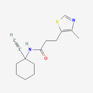 molecular formula C15H20N2OS B3811764 N-(1-ethynylcyclohexyl)-3-(4-methyl-1,3-thiazol-5-yl)propanamide 