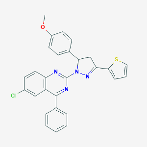 6-chloro-2-[5-(4-methoxyphenyl)-3-thien-2-yl-4,5-dihydro-1H-pyrazol-1-yl]-4-phenylquinazoline