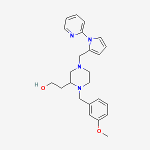 molecular formula C24H30N4O2 B3811805 2-(1-(3-methoxybenzyl)-4-{[1-(2-pyridinyl)-1H-pyrrol-2-yl]methyl}-2-piperazinyl)ethanol 
