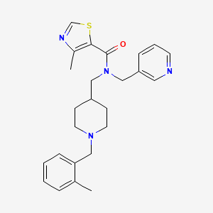 molecular formula C25H30N4OS B3811819 4-methyl-N-{[1-(2-methylbenzyl)-4-piperidinyl]methyl}-N-(3-pyridinylmethyl)-1,3-thiazole-5-carboxamide 
