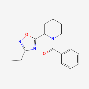 molecular formula C16H19N3O2 B3811831 1-benzoyl-2-(3-ethyl-1,2,4-oxadiazol-5-yl)piperidine 