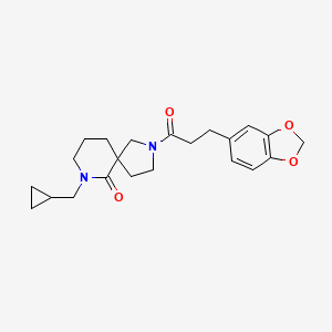 molecular formula C22H28N2O4 B3811839 2-[3-(1,3-benzodioxol-5-yl)propanoyl]-7-(cyclopropylmethyl)-2,7-diazaspiro[4.5]decan-6-one 