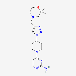 molecular formula C18H28N8O B3811840 4-(4-{4-[(2,2-dimethylmorpholin-4-yl)methyl]-1H-1,2,3-triazol-1-yl}piperidin-1-yl)pyrimidin-2-amine 