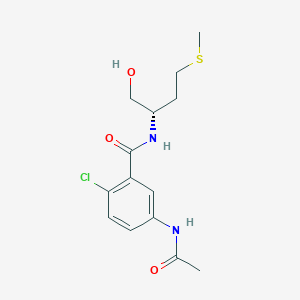 molecular formula C14H19ClN2O3S B3811854 5-(acetylamino)-2-chloro-N-[(1S)-1-(hydroxymethyl)-3-(methylthio)propyl]benzamide 