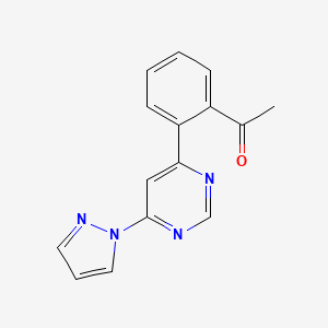 molecular formula C15H12N4O B3811870 1-{2-[6-(1H-pyrazol-1-yl)pyrimidin-4-yl]phenyl}ethanone 