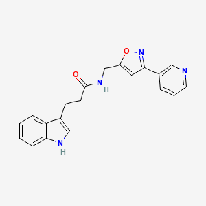 molecular formula C20H18N4O2 B3811894 3-(1H-indol-3-yl)-N-[(3-pyridin-3-ylisoxazol-5-yl)methyl]propanamide 