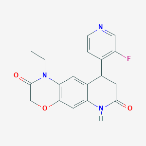 molecular formula C18H16FN3O3 B3811904 1-ethyl-9-(3-fluoropyridin-4-yl)-8,9-dihydro-1H-[1,4]oxazino[3,2-g]quinoline-2,7(3H,6H)-dione 