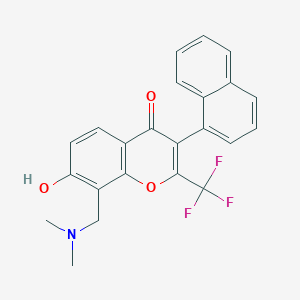 molecular formula C23H18F3NO3 B381191 8-[(dimethylamino)methyl]-7-hydroxy-3-(1-naphthyl)-2-(trifluoromethyl)-4H-chromen-4-one CAS No. 347364-30-1