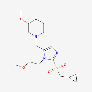 1-{[2-[(cyclopropylmethyl)sulfonyl]-1-(2-methoxyethyl)-1H-imidazol-5-yl]methyl}-3-methoxypiperidine