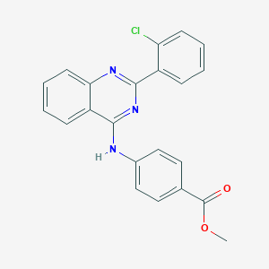 molecular formula C22H16ClN3O2 B381194 Methyl 4-{[2-(2-chlorophenyl)quinazolin-4-yl]amino}benzoate CAS No. 347366-43-2