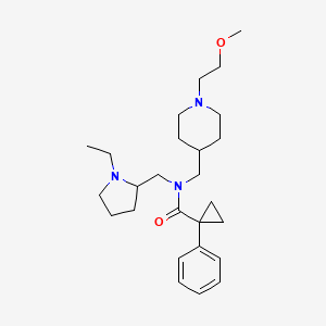 molecular formula C26H41N3O2 B3811947 N-[(1-ethyl-2-pyrrolidinyl)methyl]-N-{[1-(2-methoxyethyl)-4-piperidinyl]methyl}-1-phenylcyclopropanecarboxamide 