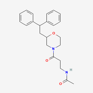 molecular formula C23H28N2O3 B3811958 N-{3-[2-(2,2-diphenylethyl)-4-morpholinyl]-3-oxopropyl}acetamide 