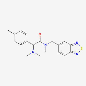 molecular formula C19H22N4OS B3811965 N-(2,1,3-benzothiadiazol-5-ylmethyl)-2-(dimethylamino)-N-methyl-2-(4-methylphenyl)acetamide 