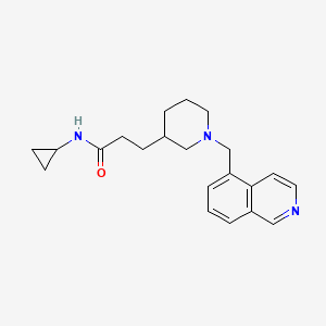 molecular formula C21H27N3O B3811969 N-cyclopropyl-3-[1-(5-isoquinolinylmethyl)-3-piperidinyl]propanamide 