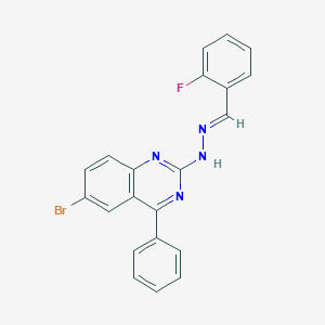 (E)-6-bromo-2-(2-(2-fluorobenzylidene)hydrazinyl)-4-phenylquinazoline