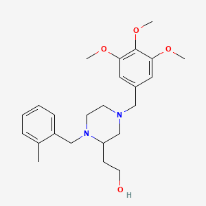 molecular formula C24H34N2O4 B3811975 2-[1-(2-methylbenzyl)-4-(3,4,5-trimethoxybenzyl)-2-piperazinyl]ethanol 
