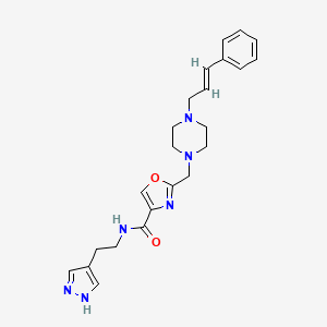 molecular formula C23H28N6O2 B3811979 2-({4-[(2E)-3-phenyl-2-propen-1-yl]-1-piperazinyl}methyl)-N-[2-(1H-pyrazol-4-yl)ethyl]-1,3-oxazole-4-carboxamide 