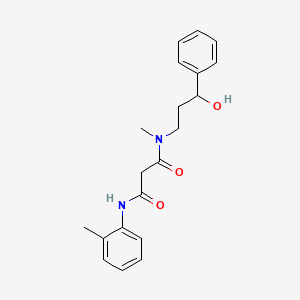 molecular formula C20H24N2O3 B3811983 N-(3-hydroxy-3-phenylpropyl)-N-methyl-N'-(2-methylphenyl)malonamide 