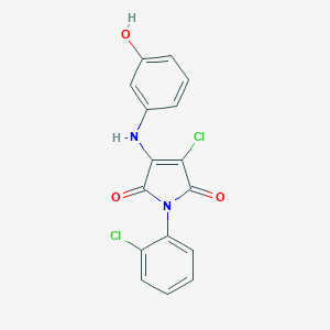 molecular formula C16H10Cl2N2O3 B381199 3-chloro-1-(2-chlorophenyl)-4-(3-hydroxyanilino)-1H-pyrrole-2,5-dione CAS No. 307545-32-0