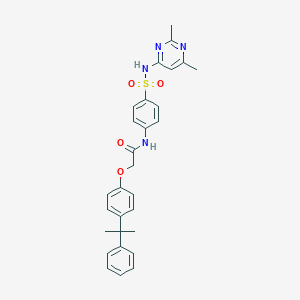 molecular formula C29H30N4O4S B381200 N-[4-[(2,6-dimethylpyrimidin-4-yl)sulfamoyl]phenyl]-2-[4-(2-phenylpropan-2-yl)phenoxy]acetamide CAS No. 307545-20-6