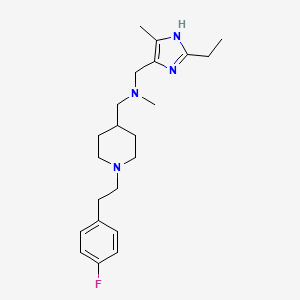 molecular formula C22H33FN4 B3812005 1-(2-ethyl-4-methyl-1H-imidazol-5-yl)-N-({1-[2-(4-fluorophenyl)ethyl]-4-piperidinyl}methyl)-N-methylmethanamine 