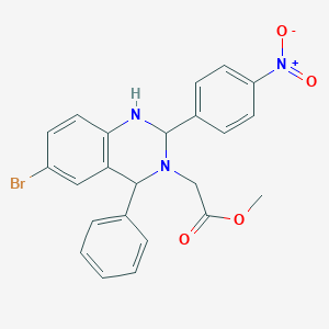 molecular formula C23H20BrN3O4 B381202 methyl [6-bromo-2-(4-nitrophenyl)-4-phenyl-1,4-dihydroquinazolin-3(2H)-yl]acetate CAS No. 385406-44-0