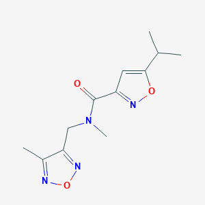 molecular formula C12H16N4O3 B3812030 5-isopropyl-N-methyl-N-[(4-methyl-1,2,5-oxadiazol-3-yl)methyl]isoxazole-3-carboxamide 
