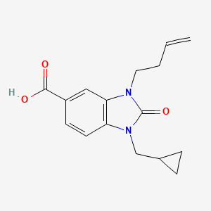 molecular formula C16H18N2O3 B3812037 3-but-3-en-1-yl-1-(cyclopropylmethyl)-2-oxo-2,3-dihydro-1H-benzimidazole-5-carboxylic acid 