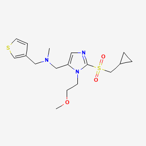 molecular formula C17H25N3O3S2 B3812040 1-[2-[(cyclopropylmethyl)sulfonyl]-1-(2-methoxyethyl)-1H-imidazol-5-yl]-N-methyl-N-(3-thienylmethyl)methanamine 