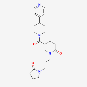 molecular formula C23H32N4O3 B3812052 1-[3-(2-oxo-1-pyrrolidinyl)propyl]-5-{[4-(4-pyridinyl)-1-piperidinyl]carbonyl}-2-piperidinone 