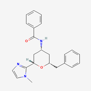 molecular formula C23H25N3O2 B3812060 N-[(2S*,4R*,6S*)-2-benzyl-6-(1-methyl-1H-imidazol-2-yl)tetrahydro-2H-pyran-4-yl]benzamide 